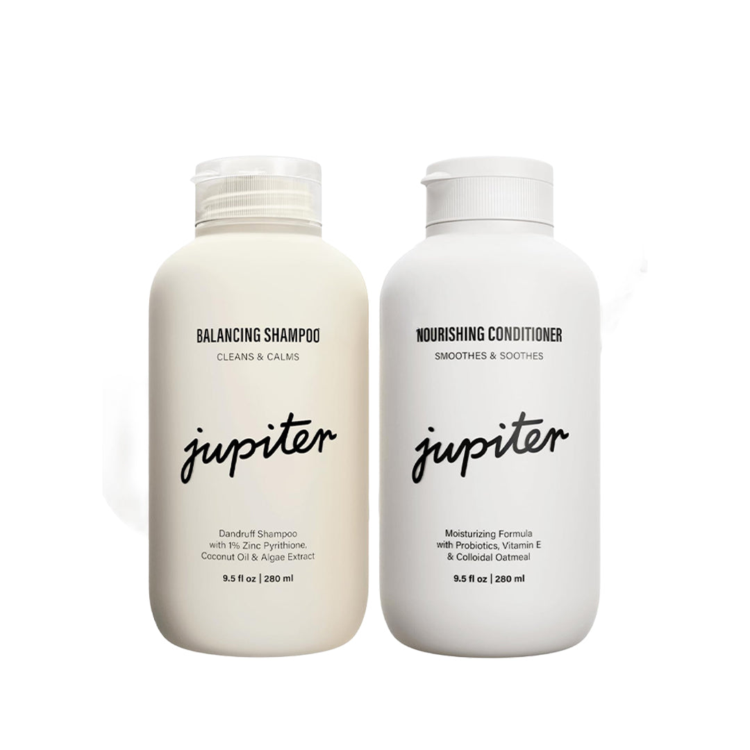 Jupiter Physician-Formulated Anti Dandruff Shampoo & Conditioner For Flaky, Itchy, Oily, Dry Scalp - Vegan, Sulfate Free - Color Safe & Para