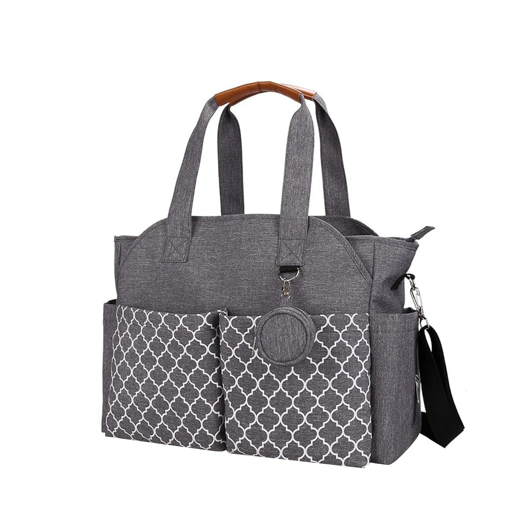 Lmbabter Unisex Diaper Tote Bag – Large Capacity Baby Diaper Bag (Grey)