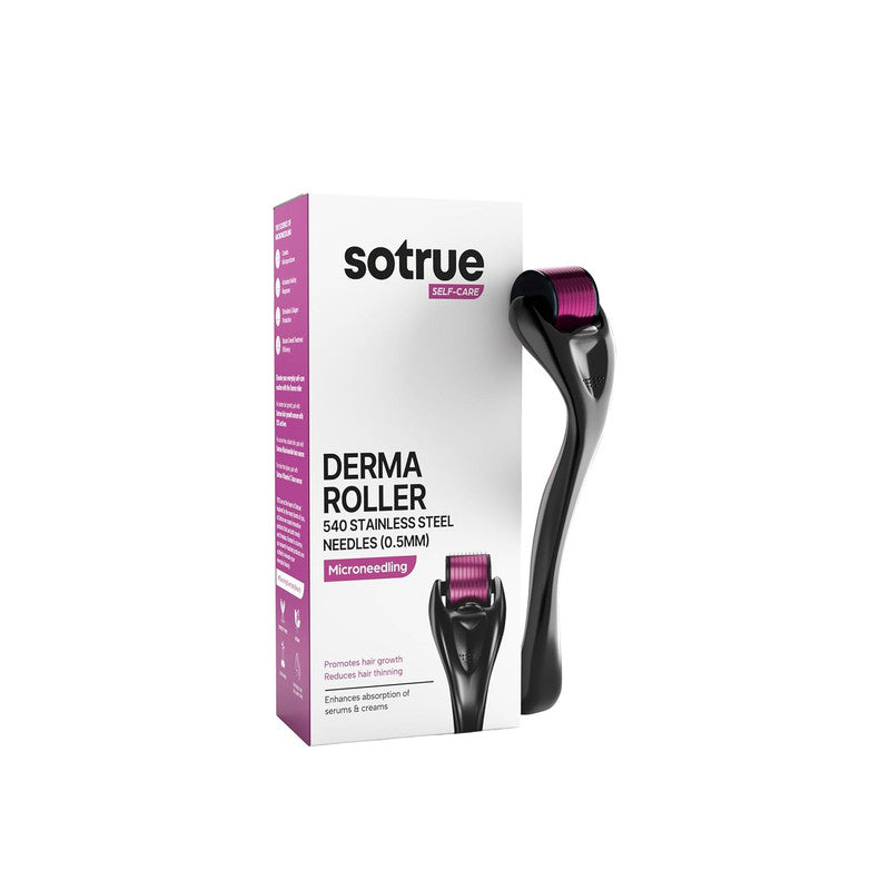 Sotrue Derma Roller (0.5mm) – 540 Titanium Needles for Hair & Skin Restoration