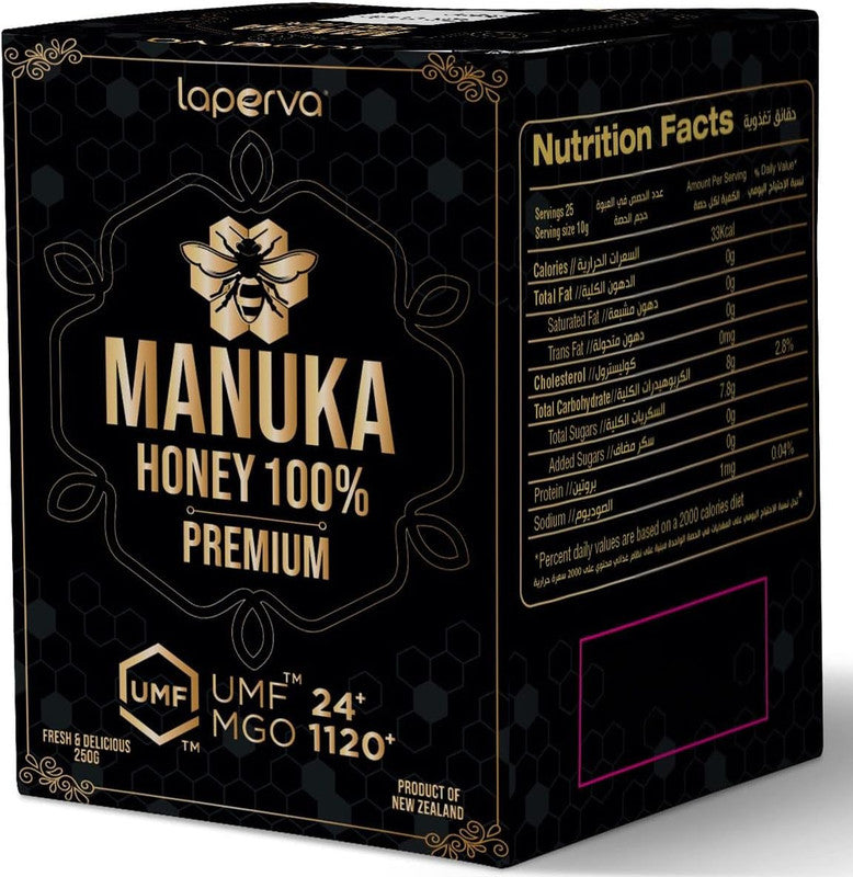 Laperva – Manuka Honey 100% Premium – UMF 24+ | MGO 1120+ – 250g