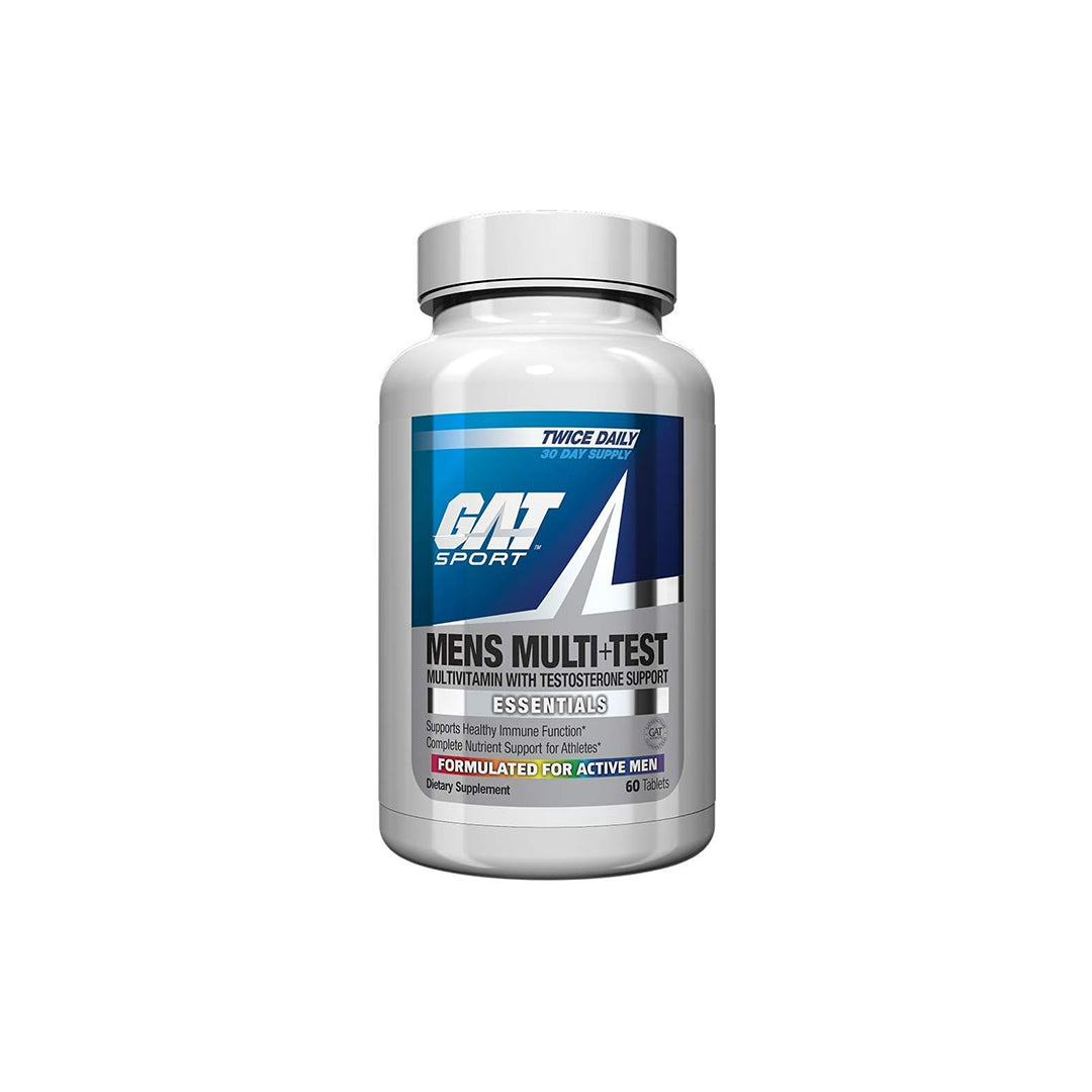 GAT Sport Men's Premium Multivitamin and Complete Testosterone Boosting Support (60 Tablets/30 Servings)