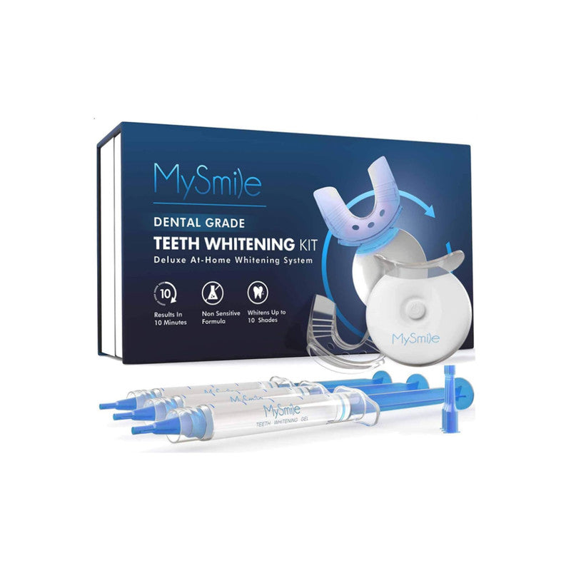 MySmile Teeth Whitening Kit with LED Light – 10-Minute Professional Home Whitening