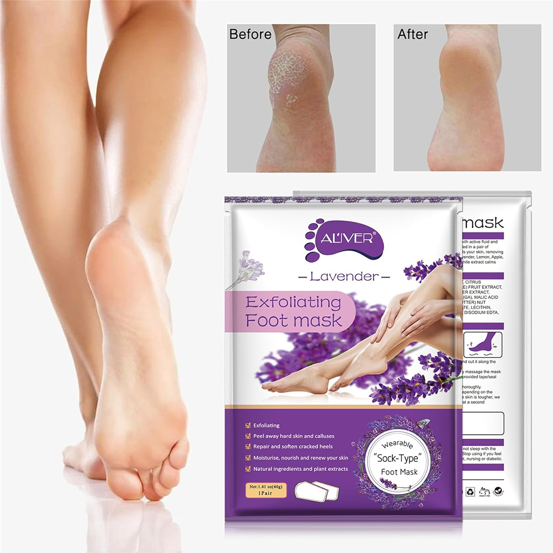 ALIVER ƒ?? Foot Peel Exfoliating Mask | Lavender | (Pack of 3)