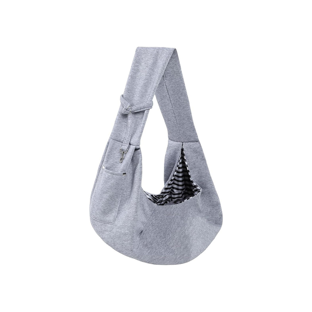 Dog Carrier Sling - Reversible Puppy Carrier Purse with Storage Pocket, Hand-Free Dog Sling Carrier for Carry Small Dogs and Cats, Travel Safety Harness, Dog and Cat Harness(Gray)
