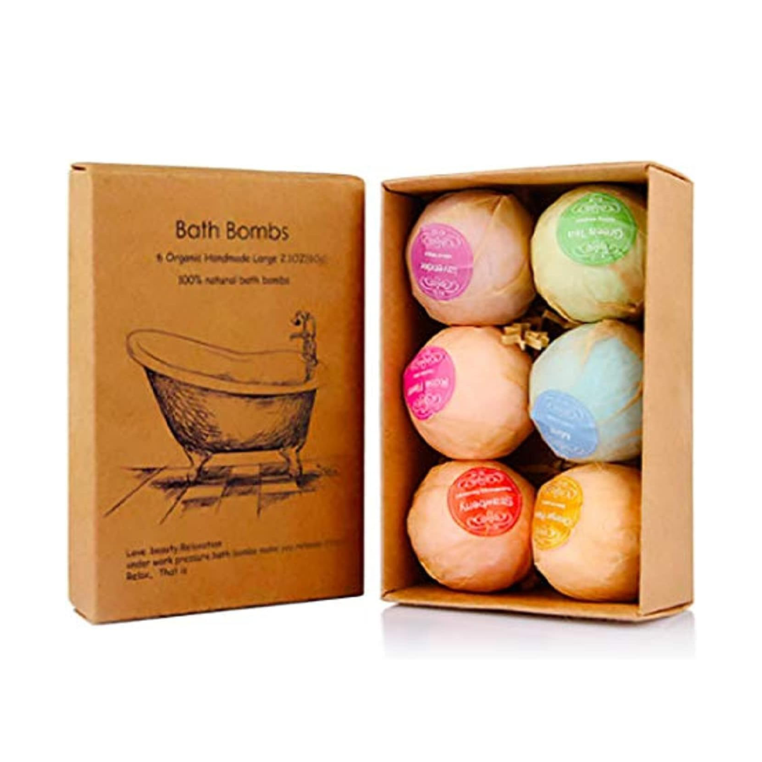 Bath Bomb Gift Set ƒ?? 6 Pack Organic Handmade Bath Fizzies for Relaxing Spa Experience