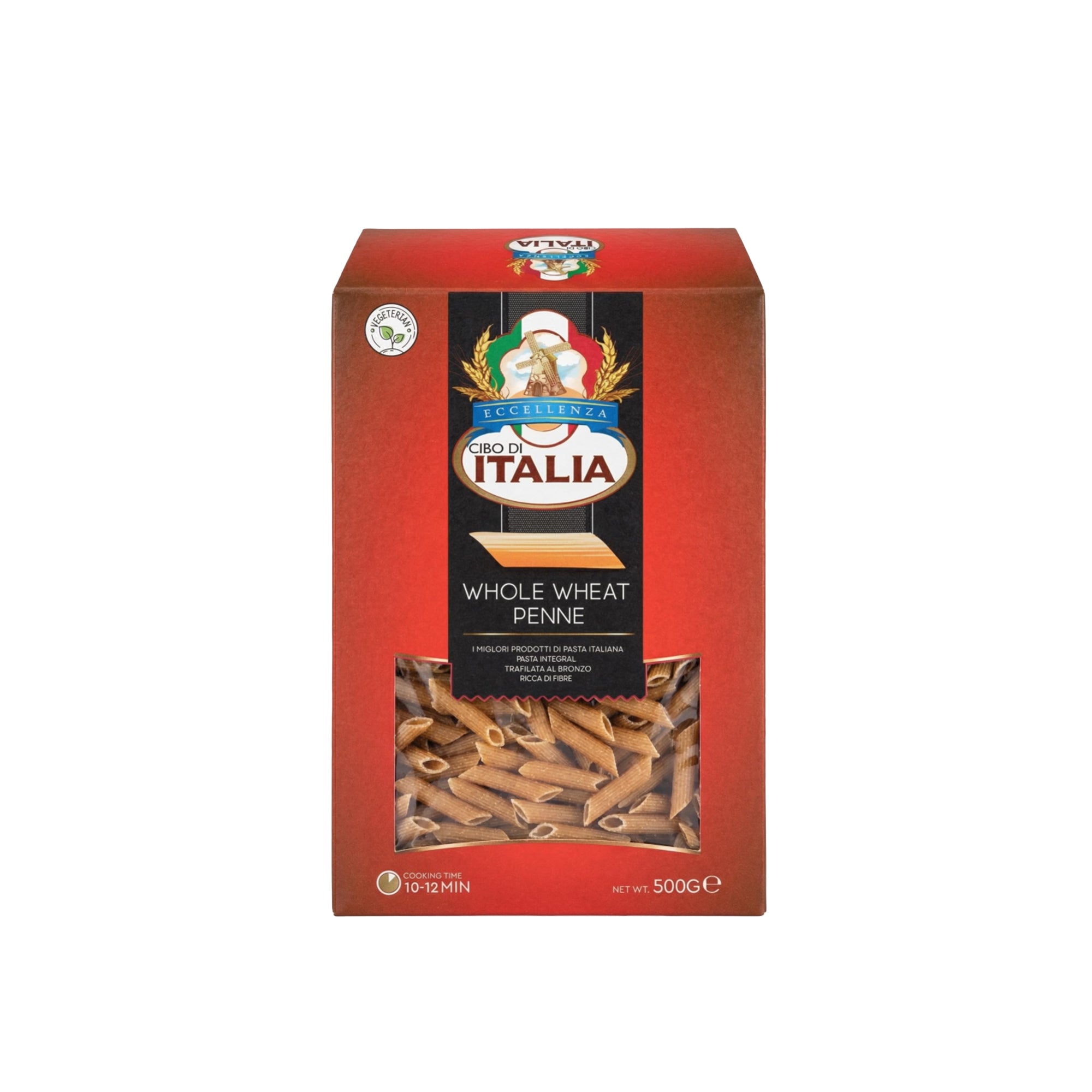 Cibo Di Italia Pasta Penne Rigate - Whole Wheat 500g | Integrali | Vegetarian