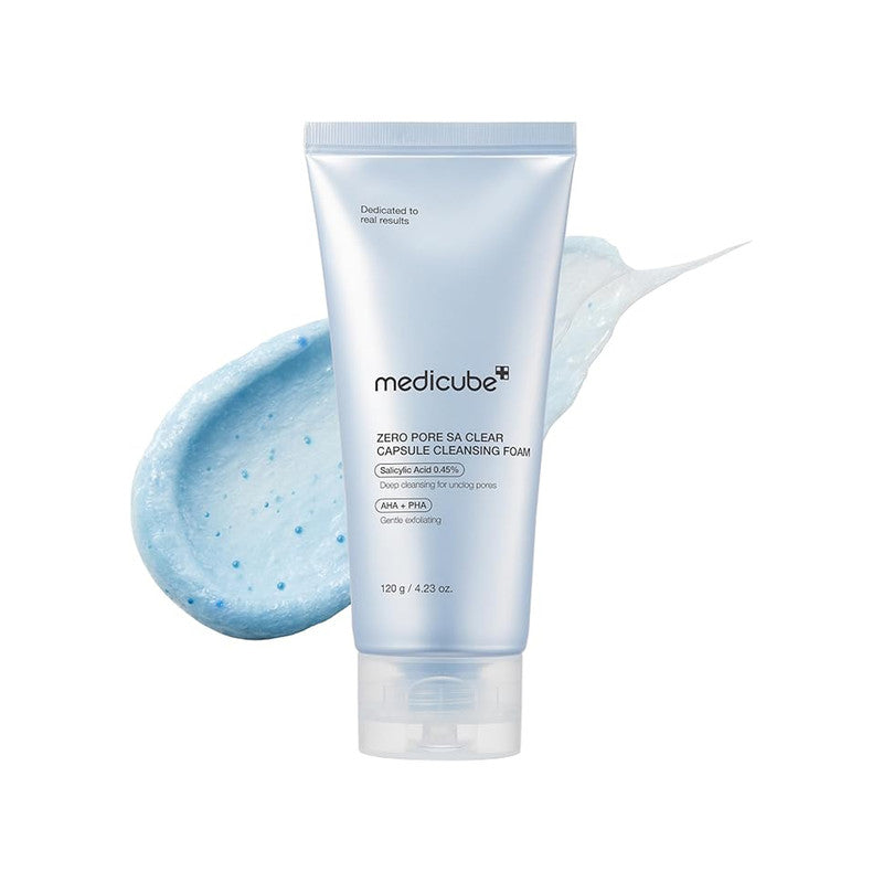 Medicube Zero Pore Clear Blue Capsule Cleanser (120g) – The "Triple-Acid" Texture Smoother