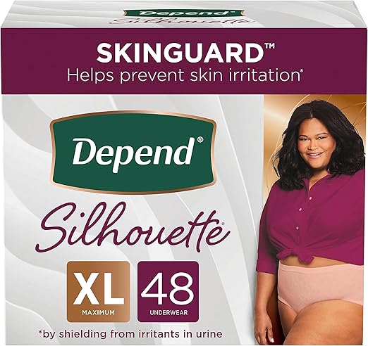Depend Silhouette Women’s Incontinence Underwear – XL, 48 Count