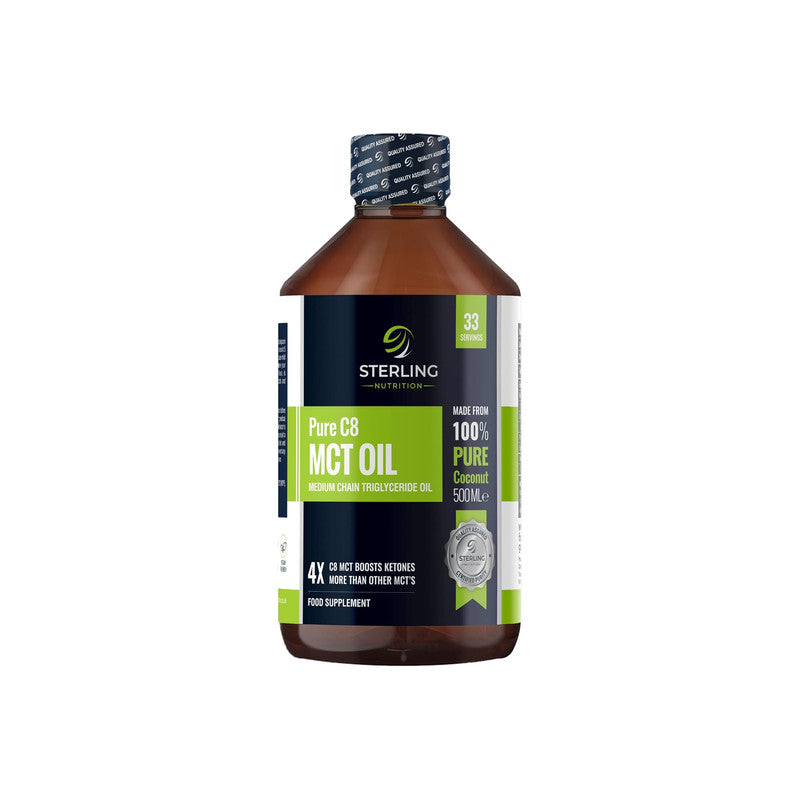 STERLING NUTRITION Premium 99.7% Pure C8 MCT Oil (500ml) – The "Ultimate Brain Fuel"