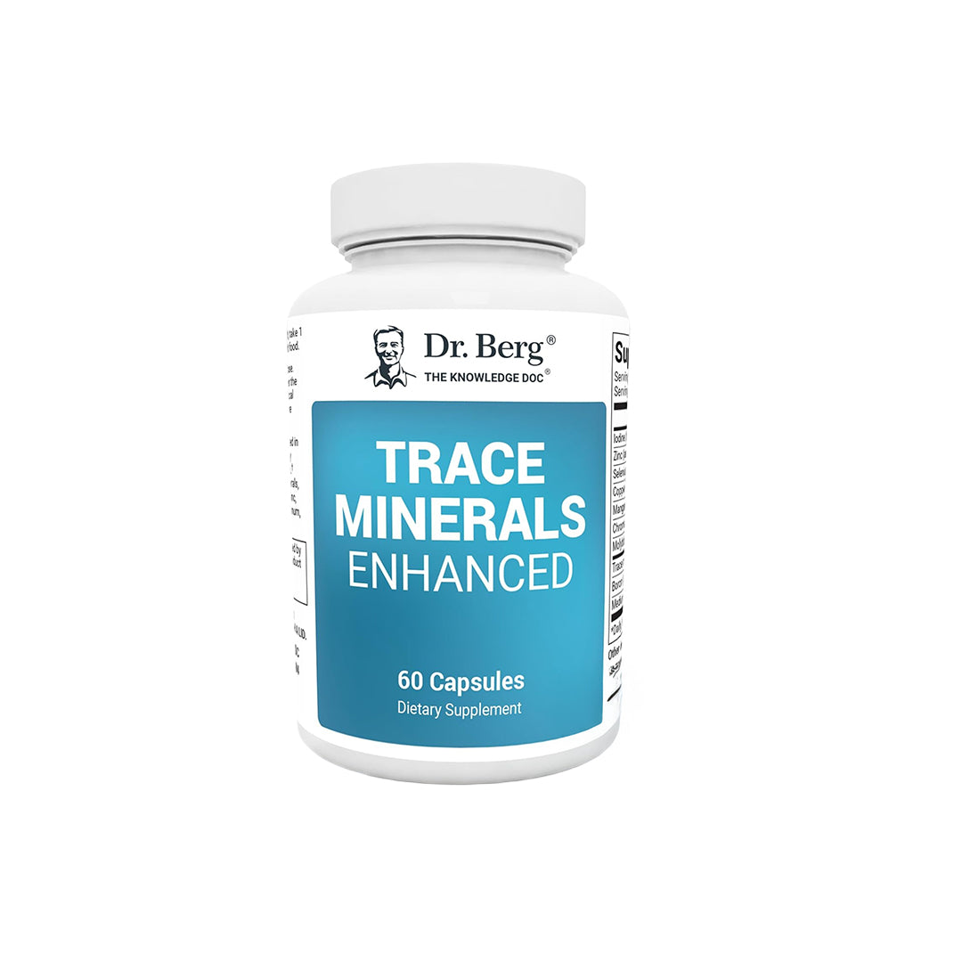 Dr. Berg's Trace Minerals Enhanced Complex - Complete with 70+ Nutrient-Dense Health Mineral - 100% Natural Ingredients - Dietary Supplements - 60 Capsules