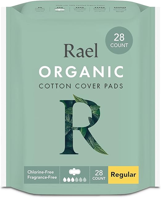 Rael Organic Cotton Cover Pads – Regular, 28 Count