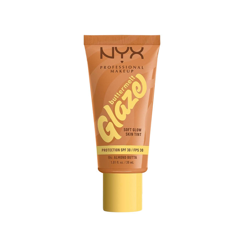 NYX Professional Makeup Buttermelt Glaze Soft Glow Skin Tint + SPF/FPS 30, Foundation, 12h Wear, Almond Butta
