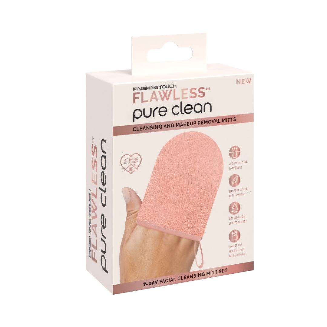 مجموعة قفازات تنظيف الوجه وإزالة المكياج النقية الخالية من العيوب - 7 أيام