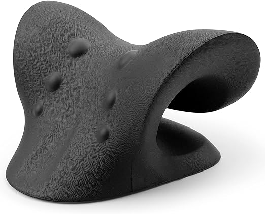 Ergonomic Cervical Traction Neck Relaxer Pillow – Black