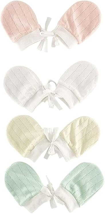 4 Pairs Newborn Baby Mittens Gloves, Baby Products for Boys & Girls