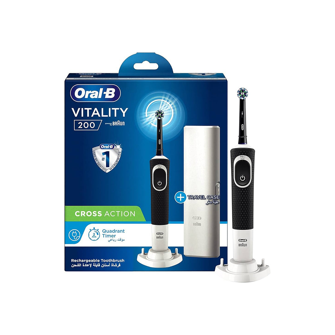 Vitality 200 Electric Toothbrush with Travel Case – Black