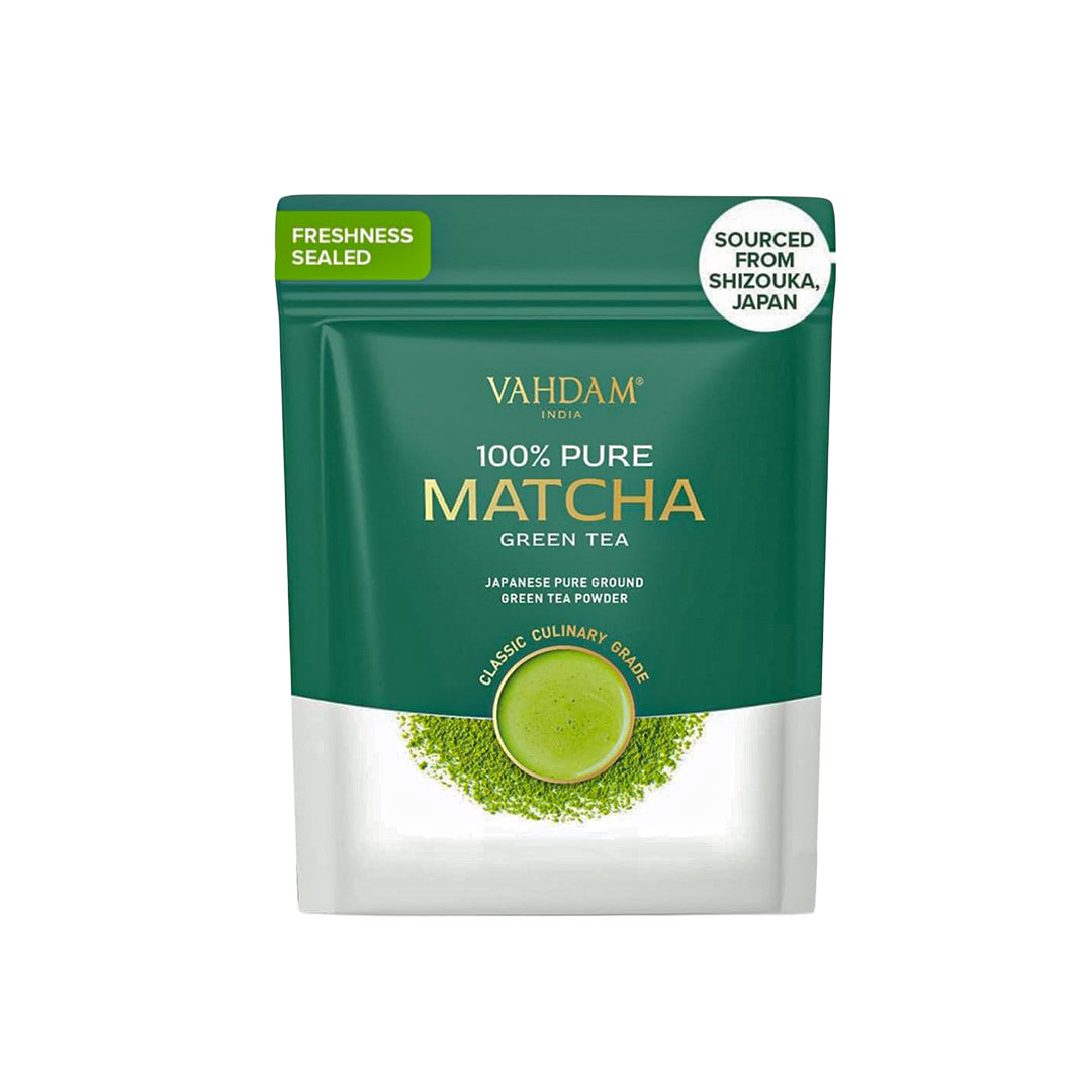 VAHDAM, Premium Matcha Green Tea Powder - 50g (50 servings) | Pure & Authentic Japanese Matcha | Premium Matcha from Shizuoka, Japan