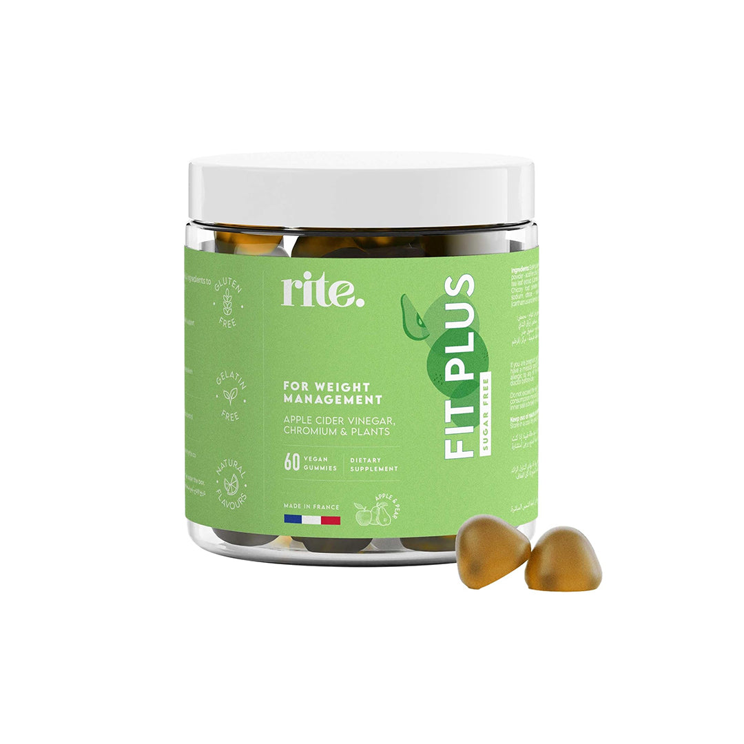 Rite. FIT PLUS Sugar-Free Vitamin Gummies – Apple Cider Vinegar & Chromium (Apple & Pear Flavor)