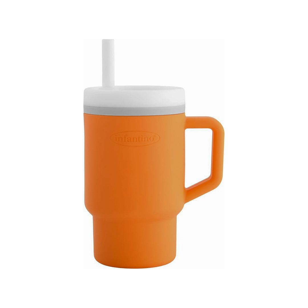 Infantino My First Mug – 255ml Toddler Straw Cup with Handle (Creamsicle)