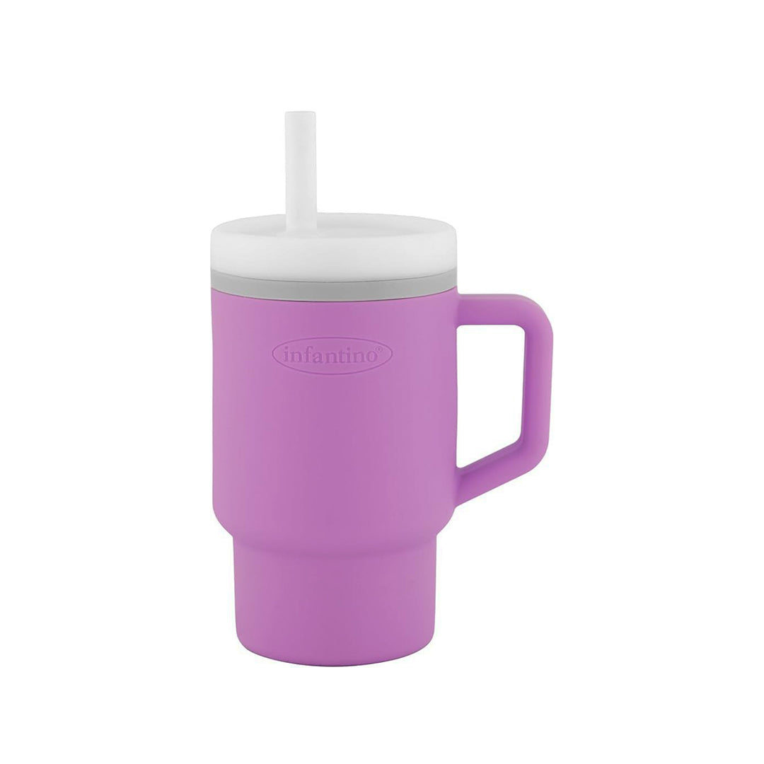 Infantino My First Mug – 255ml Toddler Straw Cup with Handle (Lilac)
