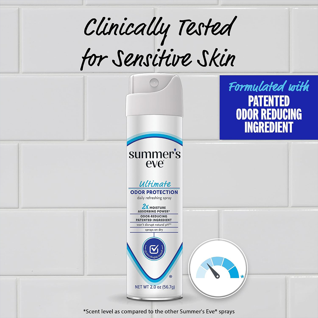 Summers Eve Ultimate Odor Control Feminine Spray Odor Protection & Moisture Absorption 2oz