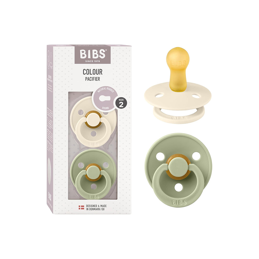 BIBS Colour Pacifier – Round Nipple, Size 2 (Pack of 2)