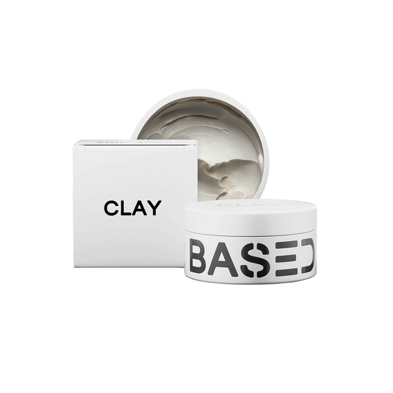 BASED Hair Clay for Men, Premium Hair Clay with Strong Hold, Texturizing Finish, & Low Shine, Hair Styling for Medium, Thick, Straight, or Wavy Hair, Santal Sandalwood Fragrance (3oz Pack of 1)