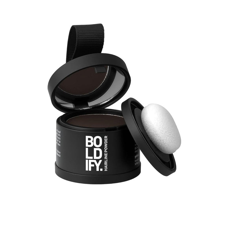 BOLDIFY Hairline Powder Dark Brown Root Concealer for Hair Loss Receding Hairline Gray Coverage 48 Hour Stain Proof Formula