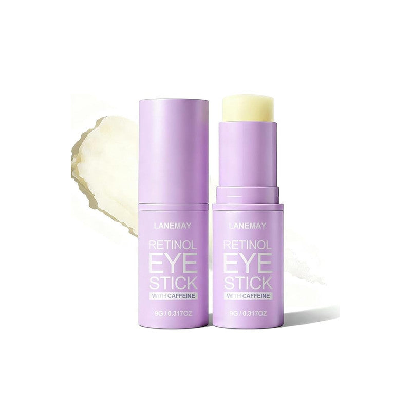 Retinol & Caffeine Eye Cream Stick 9g for Dark Circles Puffiness Eye Bags Peptides Avocado Oil Under Eye Brightening Treatment