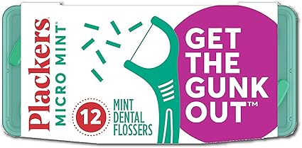 Plackers Micro Mint Dental Flossers – 12 Count