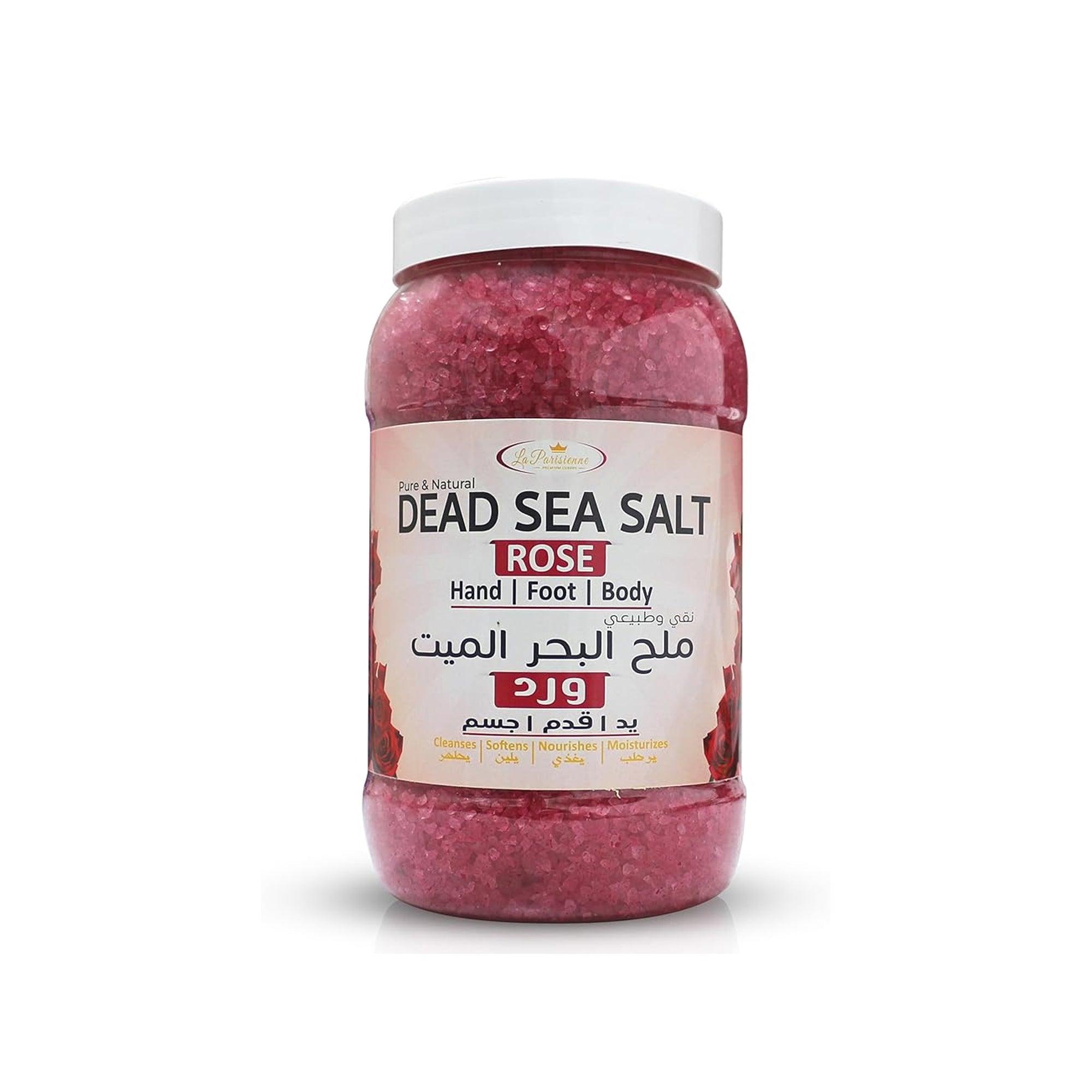 ECOLYTE+ Dead Sea Salt La Parisienne Rose 2kg Natural Bath Salt for Relaxation Stress Relief Skin Softening and Exfoliation
