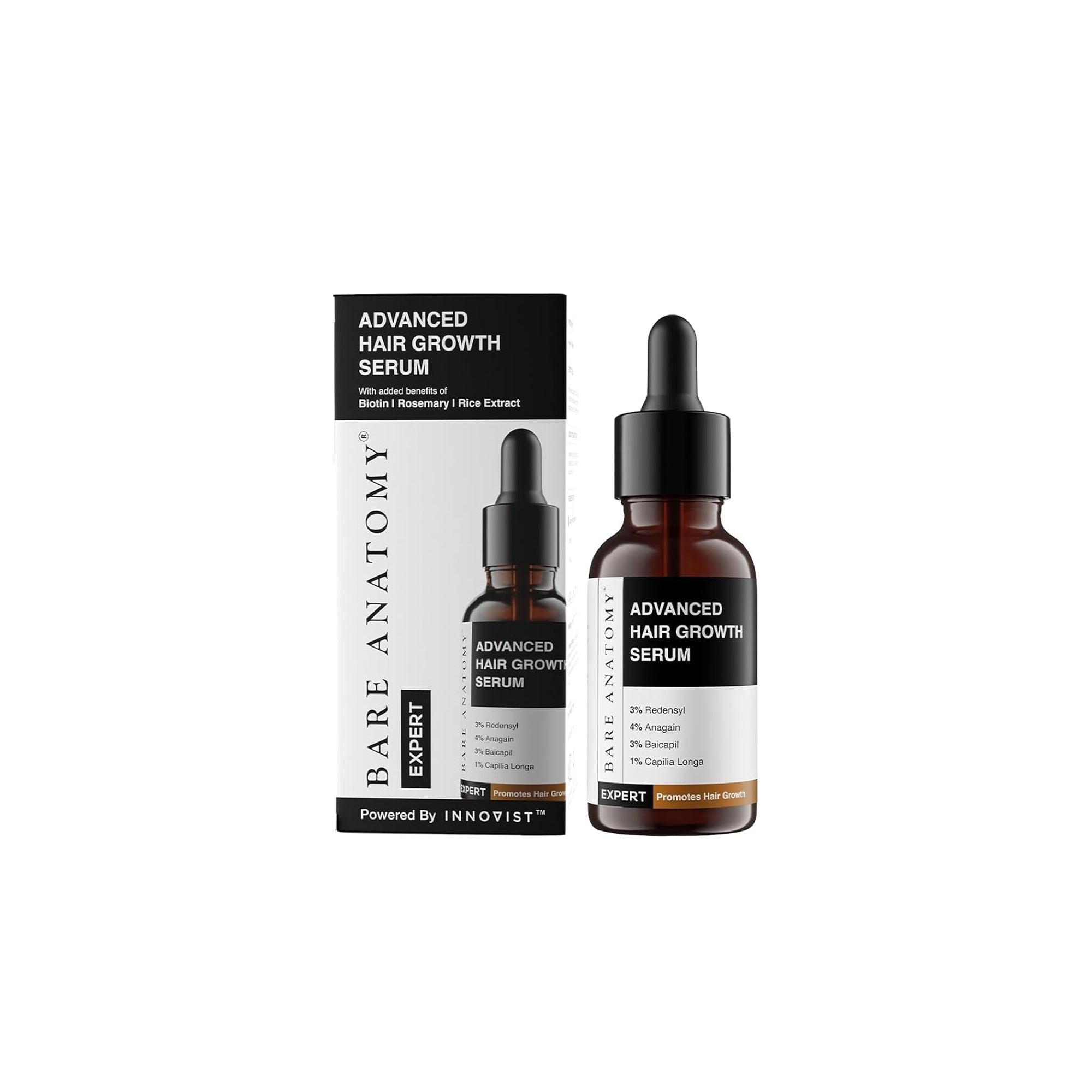 Bare Anatomy Advanced Hair Growth Serum – Redensyl & Peptides for Hair Fall Control 30ml