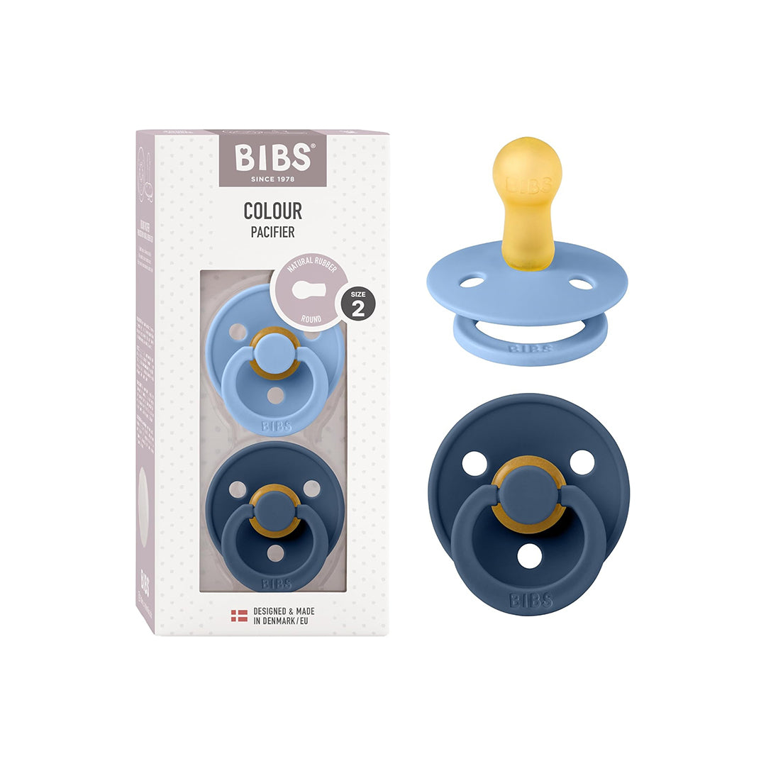 BIBS Colour Pacifier – Round Nipple, Size 2 (Pack of 2)