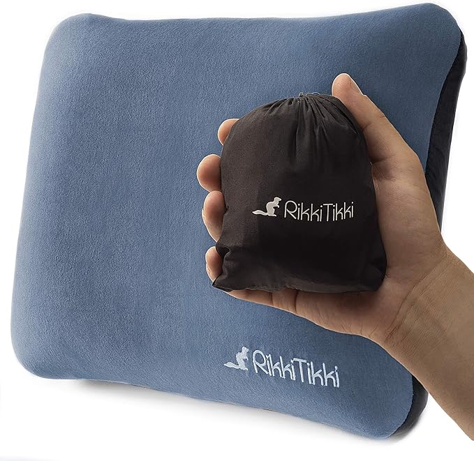 RikkiTikki Inflatable Travel Pillow – Compact & Ultralight