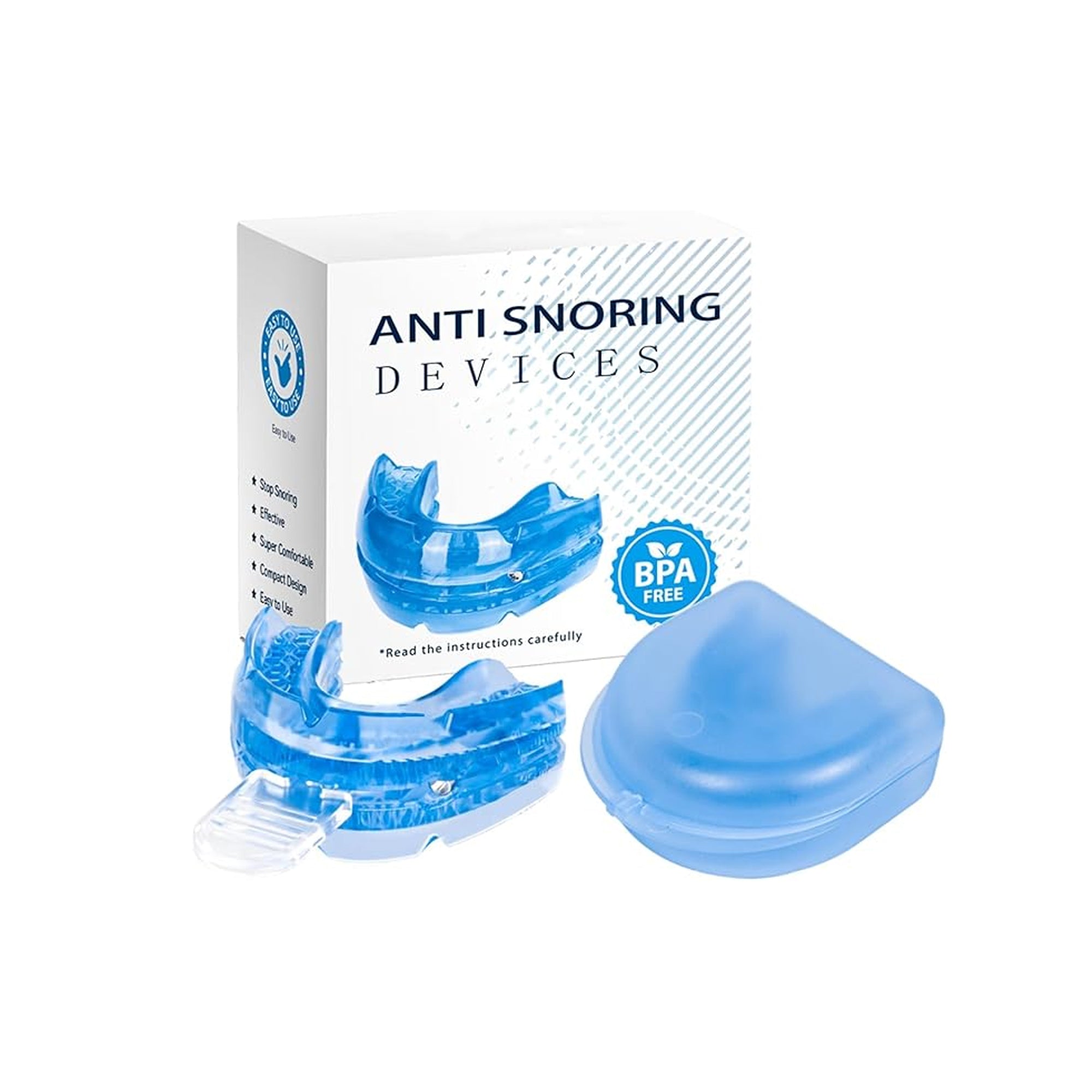 Reusable Adjustable Anti Snoring Mouth Device – Silicone Sleep Aid Guard for Improved Breathing & Reduced Snoring
