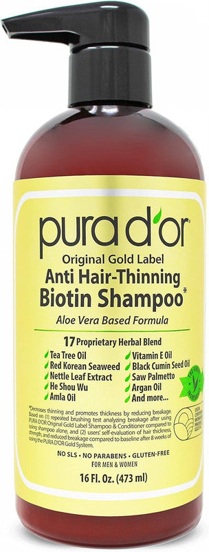PURA D'OR Original Gold Label Anti Hair-Thinning Biotin Shampoo