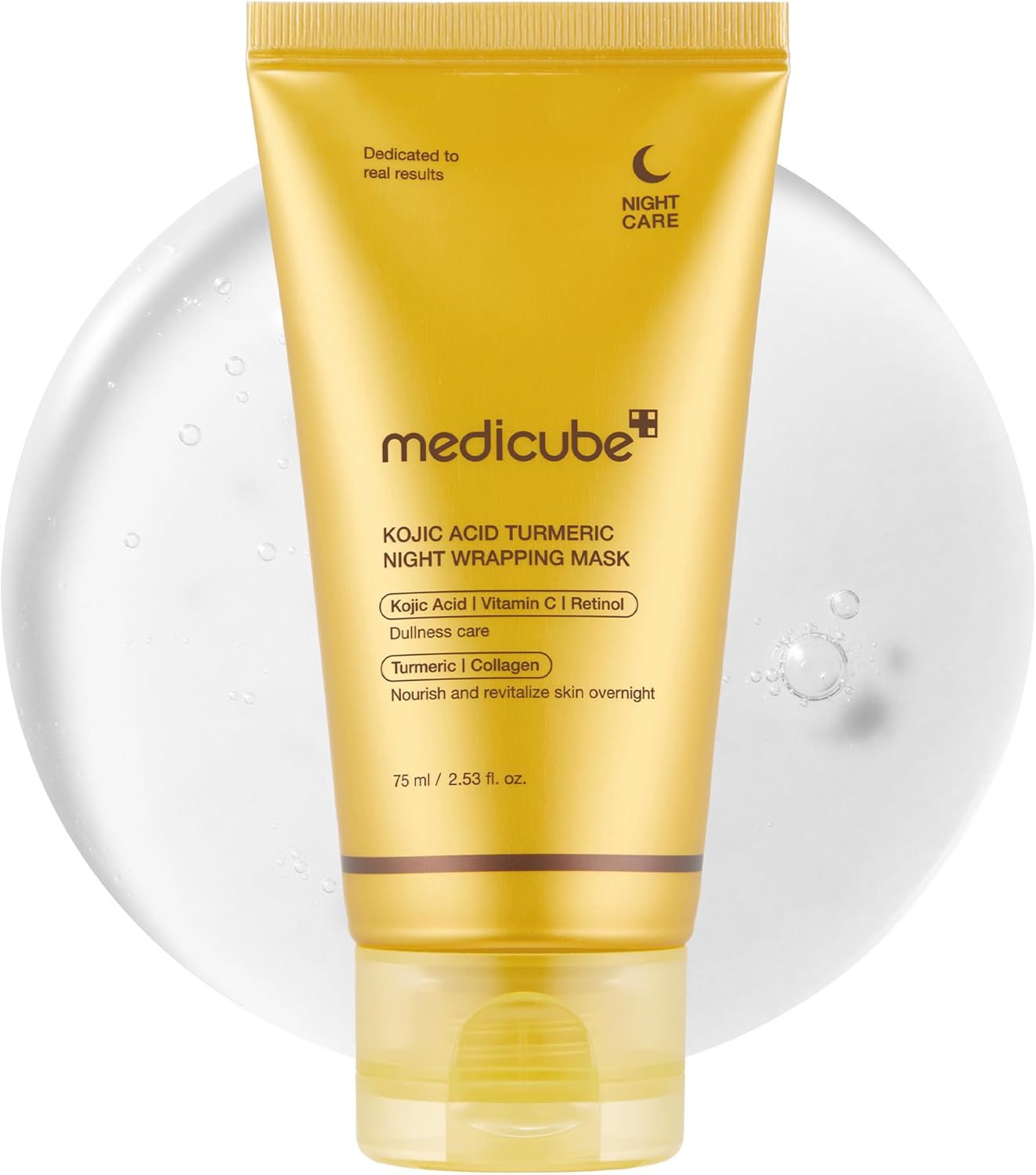medicube Turmeric Overnight Wrapping Peel Off Mask - Nourishes dull, uneven skin with hydrolyzed collagen for glowing skin