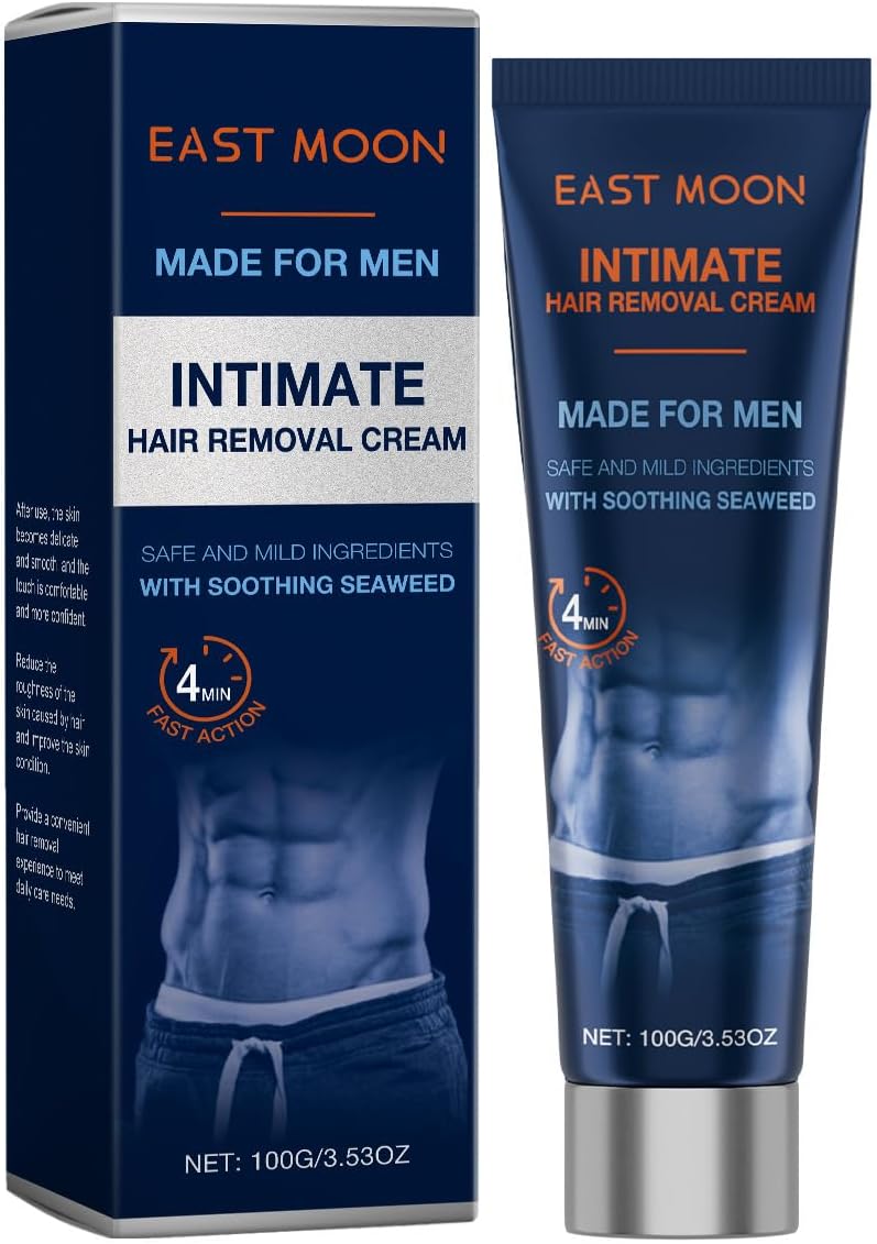 Men's Intimate Hair Removal Cream: Private At-Home Solution – Painless, Soothing Depilatory for Unwanted Coarse Male Body Hair,Suitable for All Skin Types
