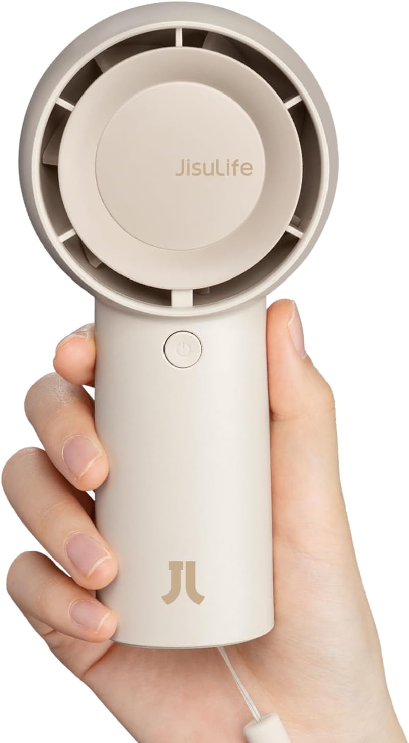 JISULIFE Portable Handheld Turbo Fan 6000mAh USB Rechargeable Max Cooling 18H