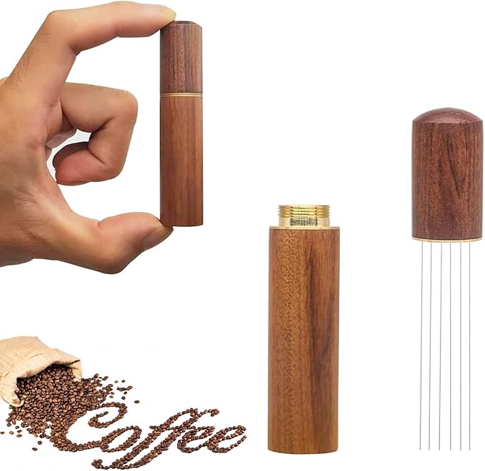 DJJUAJK Improved WDT Tool Espresso Distribution Tool with 6 Fine Needles 0.4 mm, Coffee Tamper Espresso Needle, Coffee Accessories, Espresso
