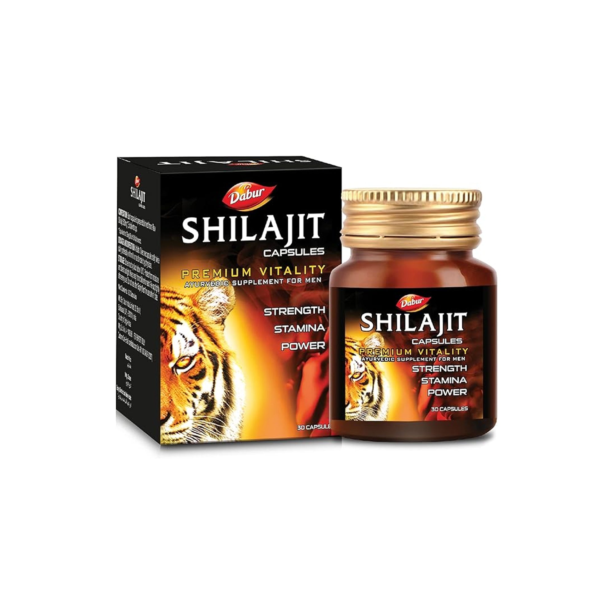Dabur Shilajit Capsules 30 Count – Natural Shilajeet Supplement for Strength, Stamina & Vitality | Supports Energy, Muscle Recovery & Immunity