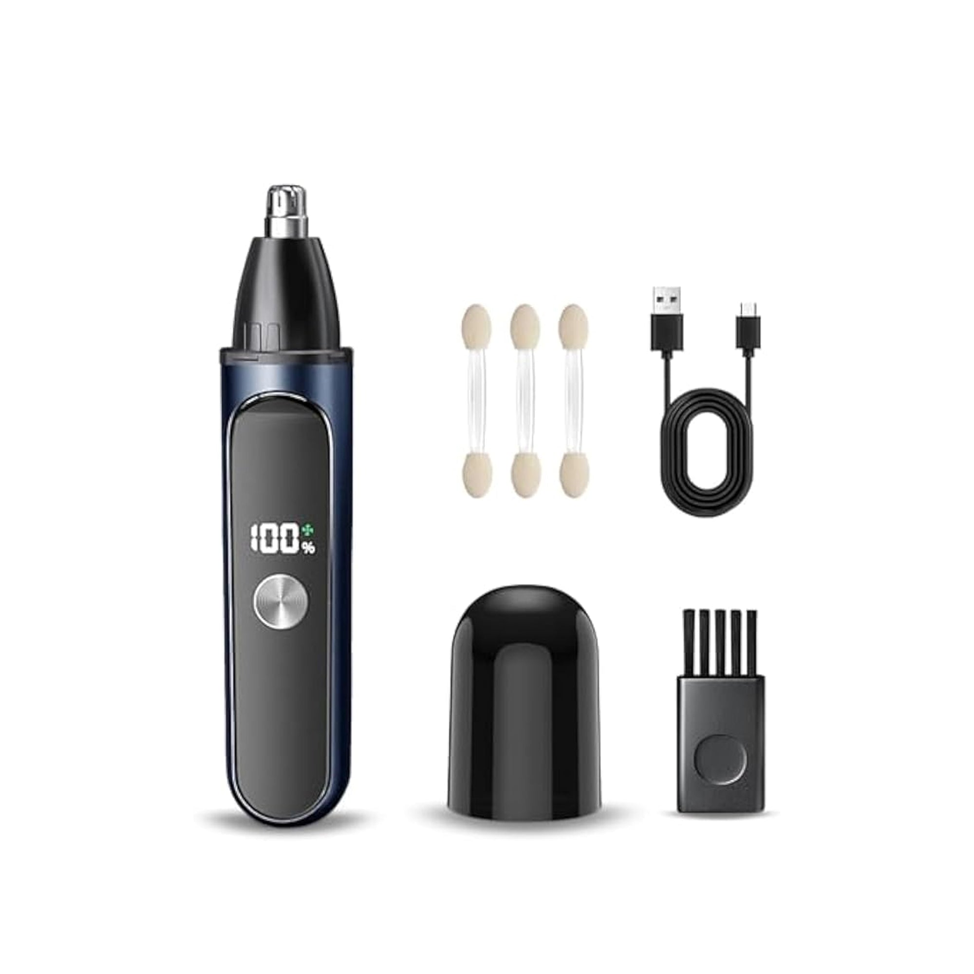 NALACAL Ear & Nose Hair Trimmer – Painless Facial Hair Clipper for Eyebrow, Nose & Ear Grooming | USB Rechargeable Dual-Edge Blades for Men & Women