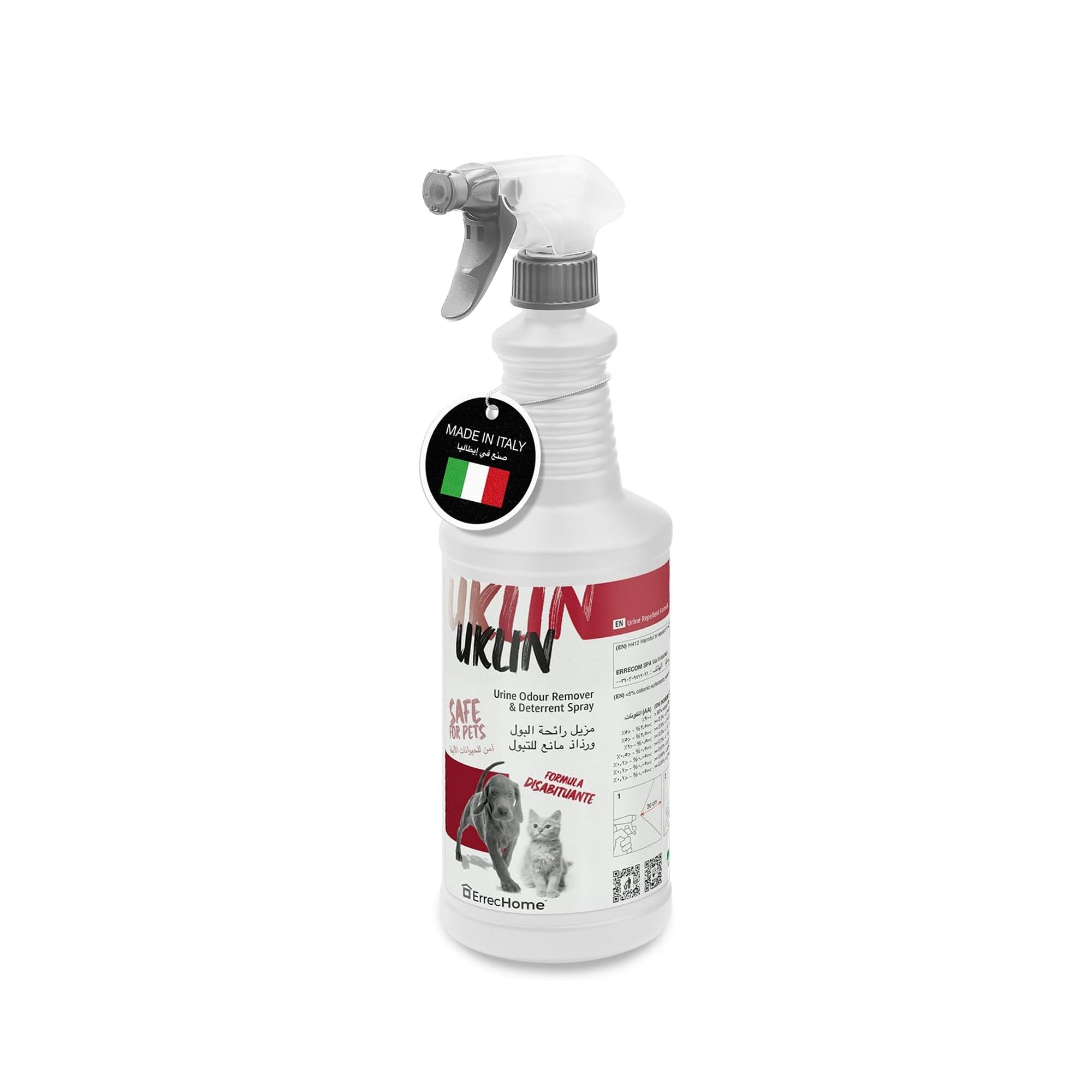 Uklin Pet Urine Odour Eliminator & Repellent Spray 1L – Indoor & Outdoor Pet Stain Cleaner for Hard Surfaces | Odor Removal & Anti-Re-Marking Formula