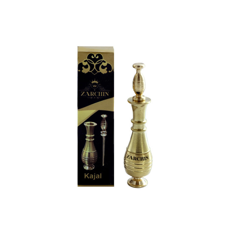 ZARCHIN Traditional Brass Kajal Surmadani Gold Kohl Container