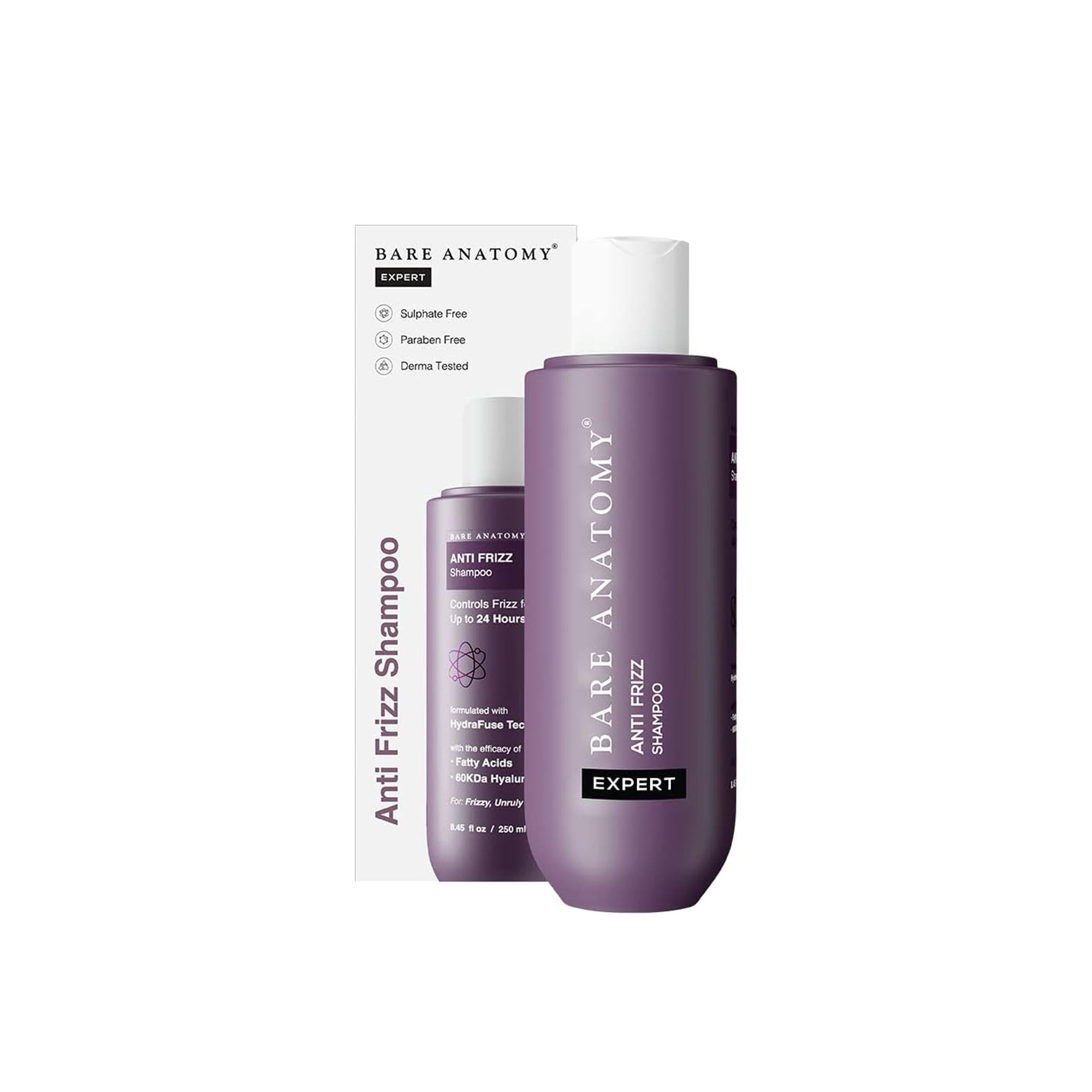 Bare Anatomy Anti-Frizz Shampoo – 24H Frizz Control & Smooth Shine 250ml