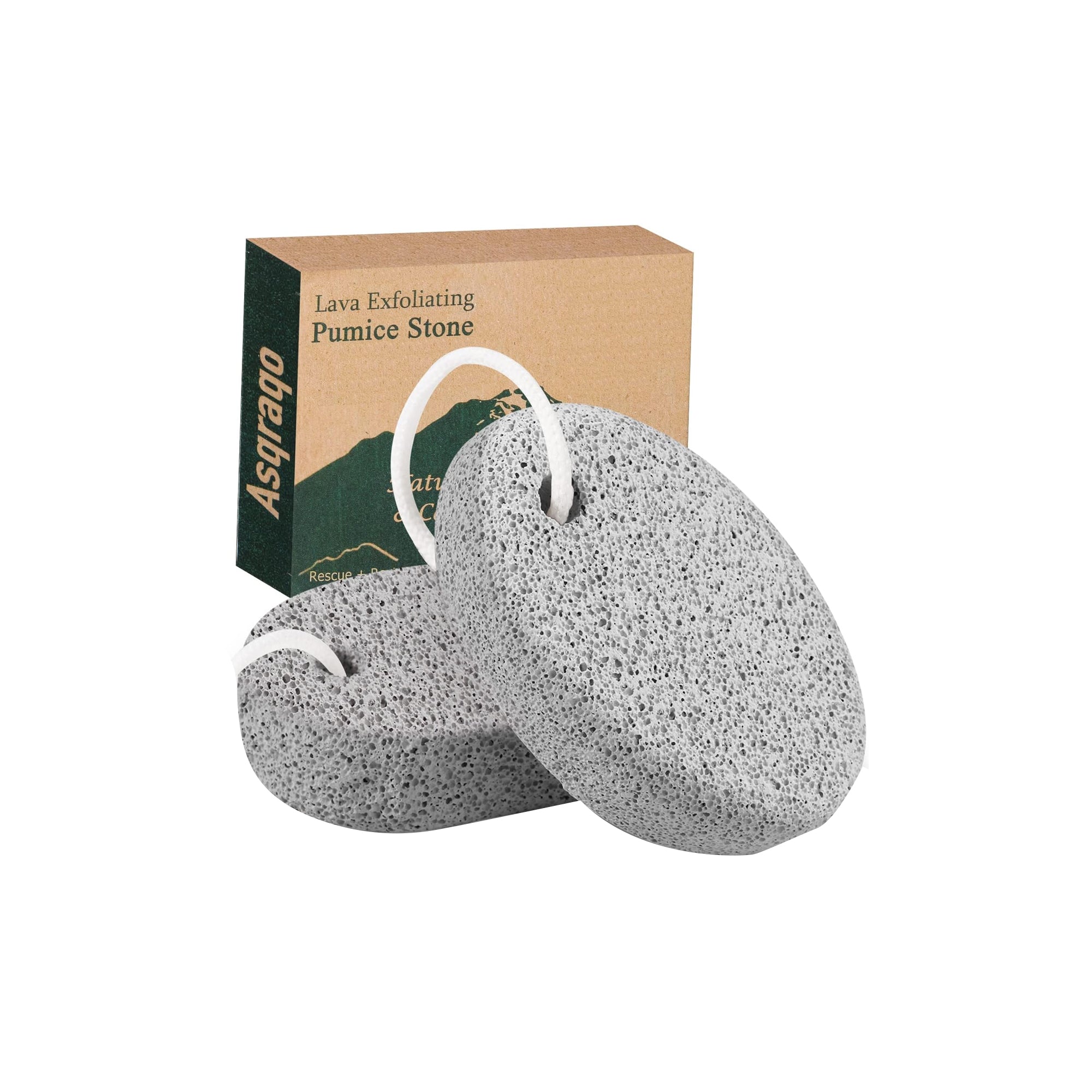 2PCS Natural Lava Pumice Stone – Hard Skin & Callus Remover for Feet and Hands