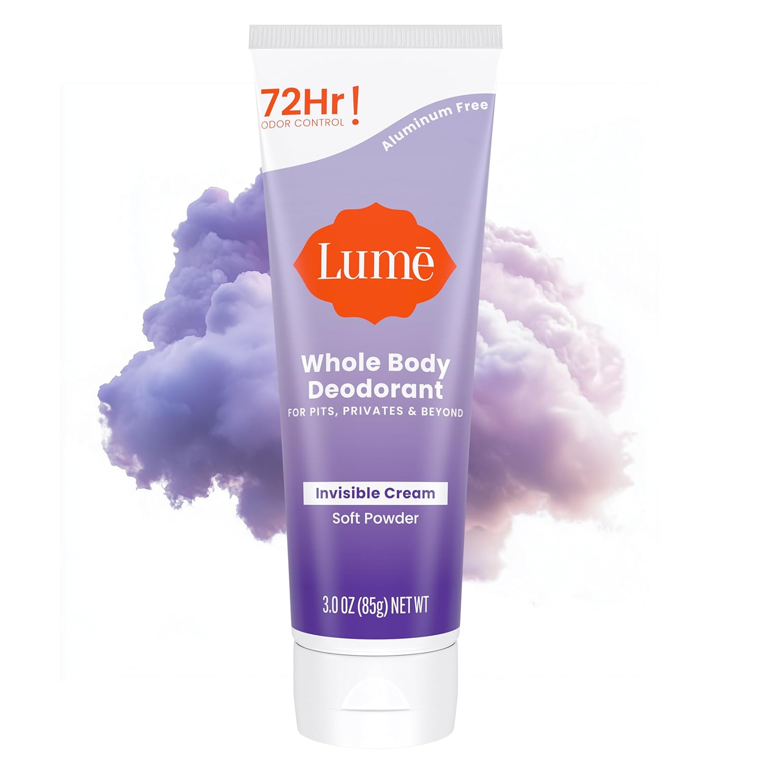Lume Whole Body Deodorant - Invisible Cream Tube - 72 Hour Odor Control