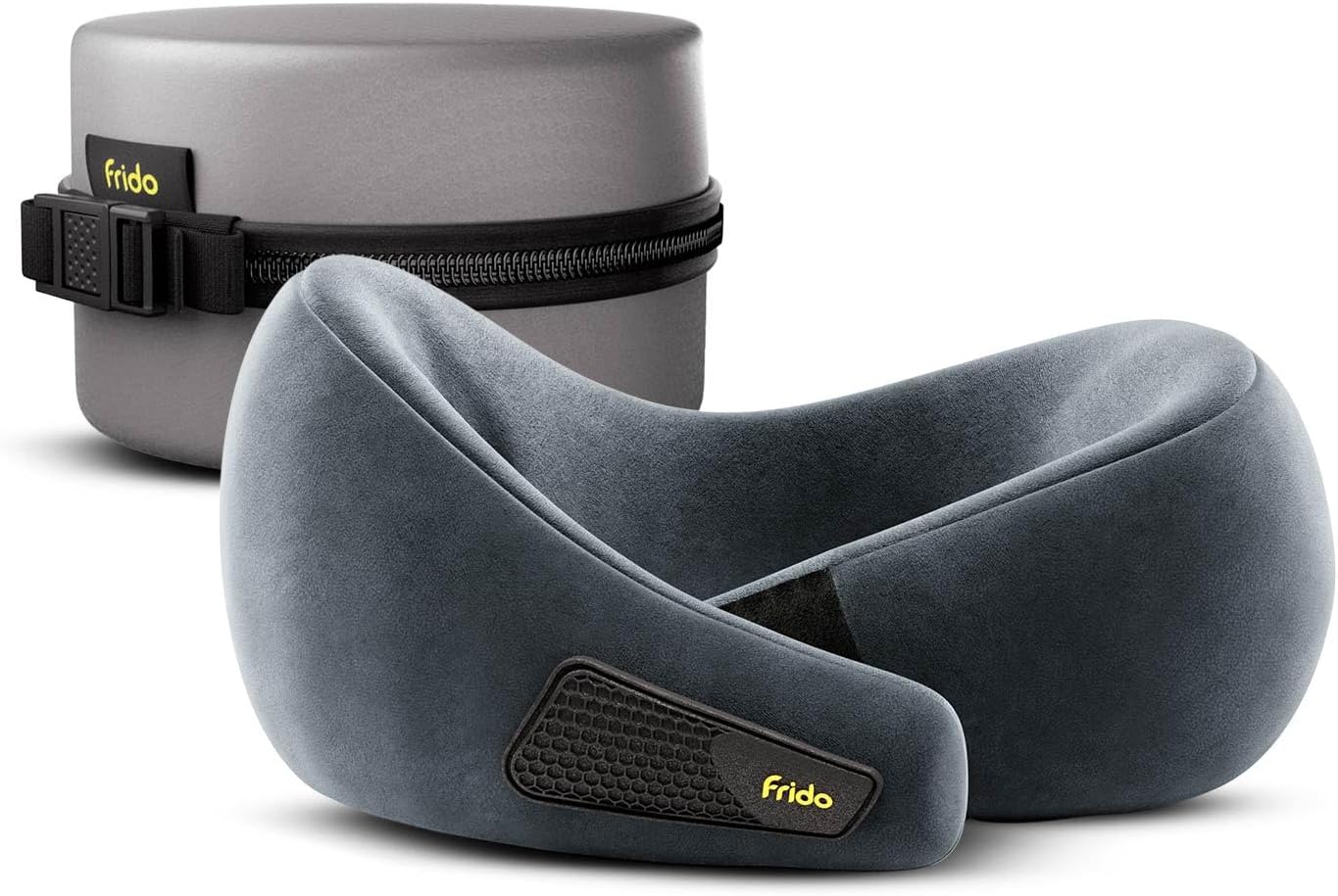 Frido Travel Neck Pillow, 100% Hi-Per Foam, Lightweight Neck Support Pillow, Neck Pillow For Flight Travel, Memory Foam Car Neck Pillow, Adjustable Velcro...