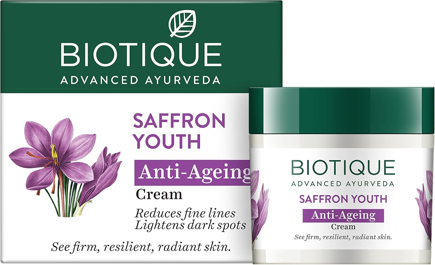 Biotique Saffron Youth Dew Visibly Age Less moisturizer 50 gm/ 1.76 Oz