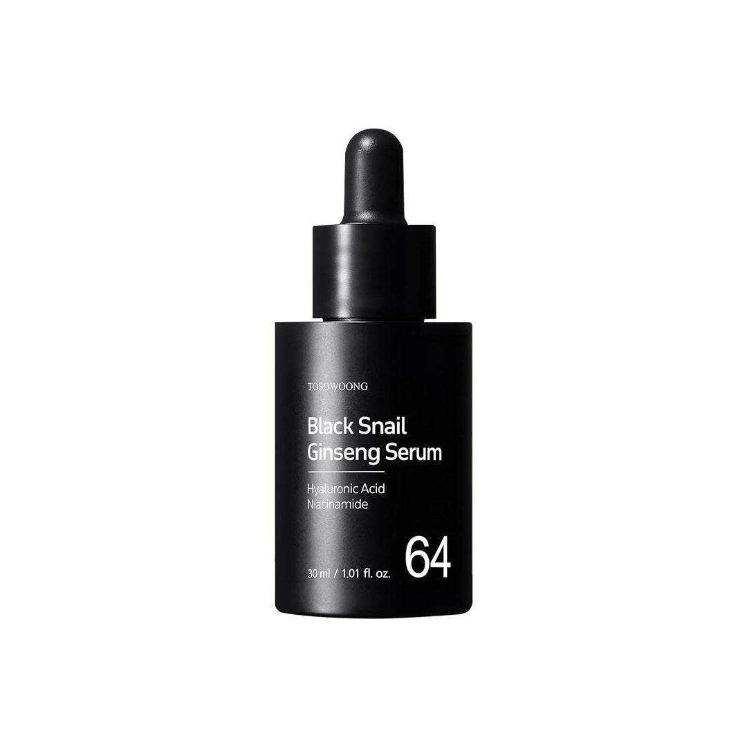TOSOWOONG Black Snail Ginseng Serum, Ginseng 640,430ppm, Snail Mucin, Hydrating Facial Moisturizer, Supports Clearer-looking Skin, Self Care, Glow Skin Under Makeup, Korean Skin Care, 30ml, 1.01 fl.oz